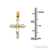 Petite Tapered Baguette CZ Cross Pendant in 14K Yellow Gold thumb 1