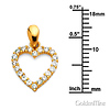 Classic CZ Open Heart Charm Pendant in 14K Yellow Gold - Mini thumb 1