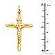 Large Tapered Crucifix Pendant in 14K Yellow Gold - Classic thumb 2