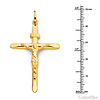 Large Tapered Crucifix Pendant in 14K Yellow Gold - Classic thumb 2