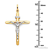 Large Tapered Crucifix Pendant in 14K Two-Tone Gold - Classic thumb 1
