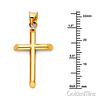 Small Rod Cross Necklace with Figaro Chain - 14K Yellow Gold (16-24in) thumb 1