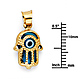 Hamsa Evil Eye Charm Pendant in 14K Yellow Gold - Mini thumb 1