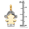 Faceted Pigtails Little Girl Charm Pendant in 14K TwoTone Gold - Petite thumb 2