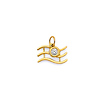 Astrology Sign CZ Zodiac Pendant in 14K Yellow Gold - Aquarius & More thumb 0
