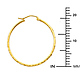 Diamond-Cut Satin Hinge Small Hoop Earrings - 14K Yellow Gold 2mm x 0.8 inch thumb 1