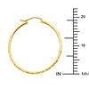 Diamond-Cut Satin Hinge Small Hoop Earrings - 14K Yellow Gold 2mm x 0.8 inch thumb 1