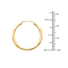 Diamond-Cut Satin Endless Medium Hoop Earrings - 14K Yellow Gold 2mm x 1 inch thumb 1