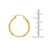 Diamond-Cut Satin Hinge Medium Hoop Earrings - 14K Yellow Gold 2mm x 1.2 inch thumb 1