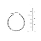 Diamond-Cut Satin Hinge Medium Hoop Earrings - 14K White Gold 2mm x 1.2 inch thumb 1