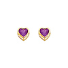 5mm Heart Birthstone Color CZ Stud Earrings in 14K Yellow Gold thumb 0