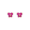 Butterfly Birthstone Color CZ Stud Earrings in 14K Yellow Gold thumb 0