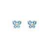 Butterfly Birthstone Color CZ Stud Earrings in 14K Yellow Gold thumb 0