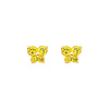 Butterfly Birthstone Color CZ Stud Earrings in 14K Yellow Gold thumb 0