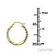 Diamond-Cut Flat Small Hoop Earrings - 14K Yellow Gold 0.8 inch thumb 1