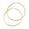 Diamond-Cut Satin Endless Large Hoop Earrings - 14K Yellow Gold 1.5mm x 1.85 inch thumb 0