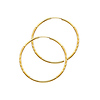 Diamond-Cut Satin Endless Medium Hoop Earrings - 14K Yellow Gold 1.5mm x 1.1 inches thumb 0