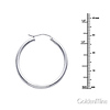 Polished Round Medium Hoop Earrings - 14K White Gold 2mm x 1.2 inch thumb 1