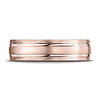6mm 14K Rose Gold Parallel Grooves Benchmark Wedding Band thumb 2