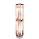 6mm 14K Rose Gold Parallel Grooves Benchmark Wedding Band thumb 1