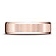 6mm Flat Beveled Satin Center Benchmark Wedding Band in Solid 14K Rose Gold thumb 1
