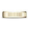 6mm Flat Beveled Satin Center Benchmark Wedding Band in Solid 14K Yellow Gold thumb 1