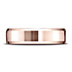 6mm 14K Rose Gold Beveled Edge High Polished Benchmark Wedding Band thumb 1
