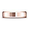 6mm 14K Rose Gold Beveled Edge High Polished Benchmark Wedding Band thumb 1