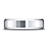 6mm 14K White Gold Beveled Edge High Polished Benchmark Wedding Band thumb 1