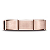 6mm 14K Rose Gold Satin Finished Grooves Benchmark Wedding Band thumb 1