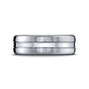 7.5mm Polished Concave Center Satin Benchmark Wedding Band in 14K White Gold thumb 1
