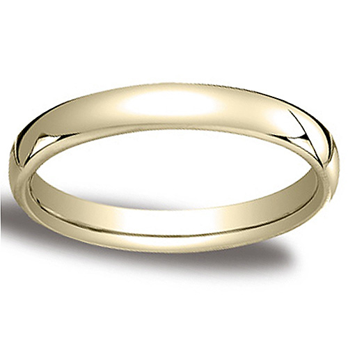 3.5mm Euro Comfort-Fit Flat Classic Wedding Band - 10K, 14K, 18K Yellow Gold Slide 0