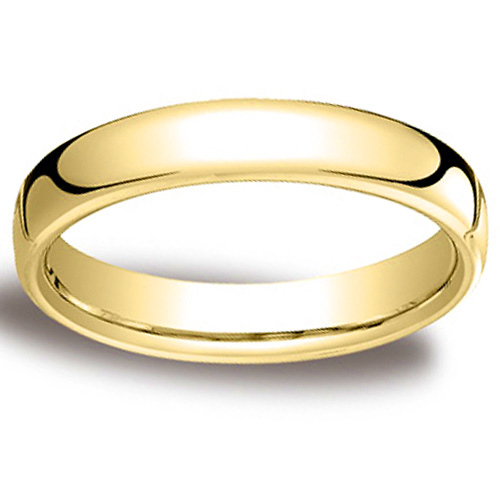 4.5mm Euro Comfort-Fit Flat Classic Wedding Band - 14K, 18K Yellow Gold Slide 0