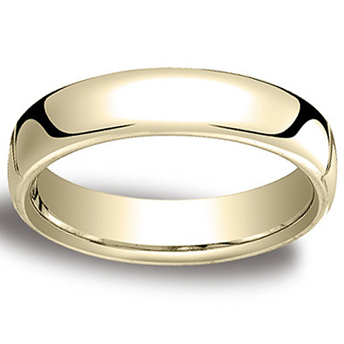 5.5mm Euro Comfort-Fit Flat Classic Wedding Band - 14K, 18K Yellow Gold Slide 0