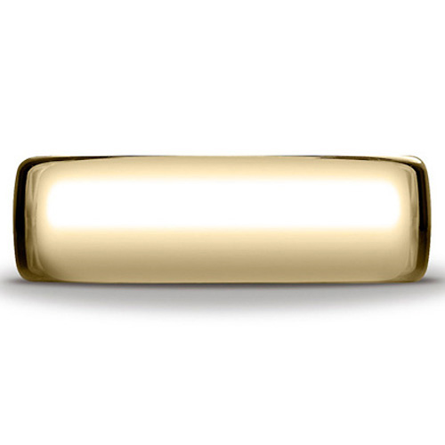 7.5mm Euro Comfort-Fit Flat Classic Men's Wedding Band - 14K, 18K Yellow Gold Slide 1