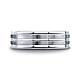 7mm Dual Satin Striped Euro Shank Wedding Band by Benchmark Rings in 14K White Gold thumb 1