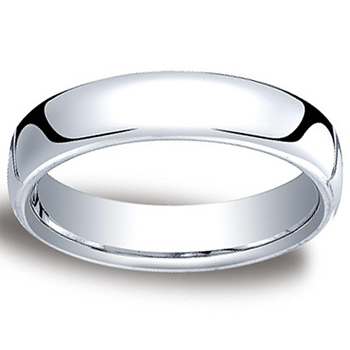 5.5mm Euro Comfort-Fit Flat Classic Wedding Band - 14K, 18K White Gold Slide 0