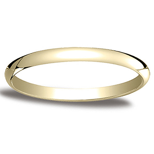 2mm Classic Light Comfort-Fit Dome Wedding Band - 10K, 14K Yellow Gold Slide 0