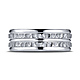 7.5mm 14K White Gold Double Hammered Center Benchmark Wedding Band thumb 1