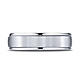 6mm 14K White Gold Satin Finish High Polished Benchmark Wedding Ring thumb 1
