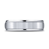 6mm 14K White Gold Satin Finish High Polished Benchmark Wedding Ring thumb 1