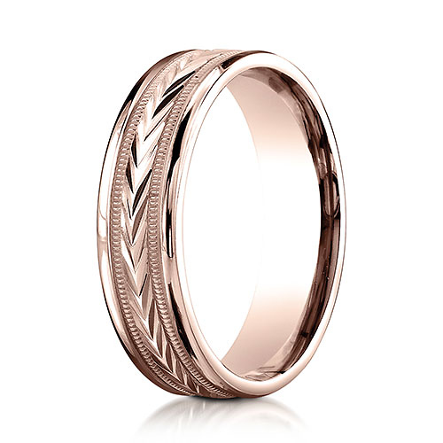 6mm Harvest of Love Wedding Band by Benchmark Rings in 14K Rose Gold Slide 0