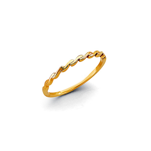 Flat Rope Twist Band in 14K Yellow Gold Solid Slide 0