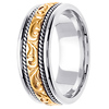 14K Two Tone Gold Ivy Carved Wedding Band thumb 2