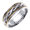 7mm 2-Strand Celtic Knot Woven Rope Men's Wedding Band - 14K Two Tone Gold thumb 1