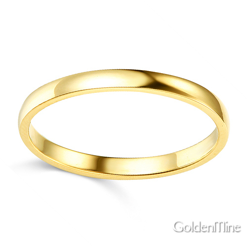 2mm Classic Light Dome Wedding Band - 14K Yellow Gold Slide 1