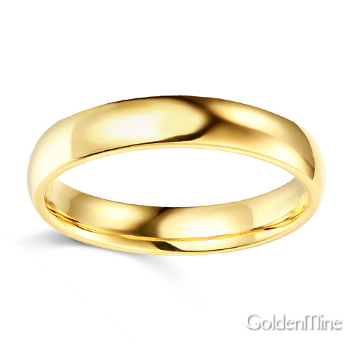 4mm Classic Light Dome Wedding Band - 14K Yellow Gold Slide 1