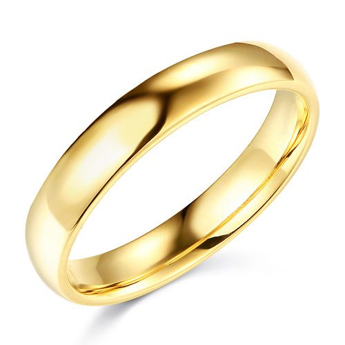 4mm Classic Light Dome Wedding Band - 14K Yellow Gold Slide 0