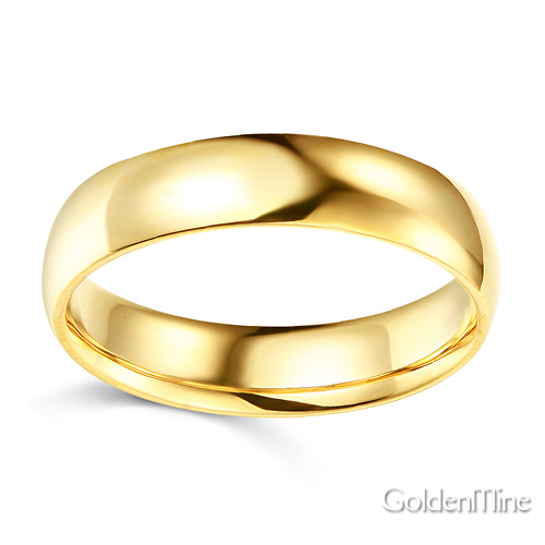 5mm Classic Light Dome Wedding Band - 14K Yellow Gold Slide 1