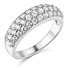 3-Row Pave Round-Cut Dome Wedding Band in 14K White Gold thumb 0